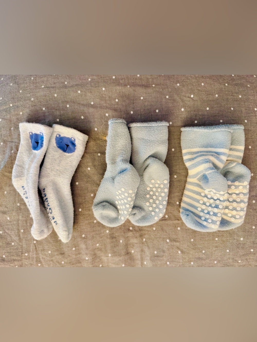 12-24 month Hanna Andersson Light Blue Non-Slip Baby Socks w Grip size 5/7